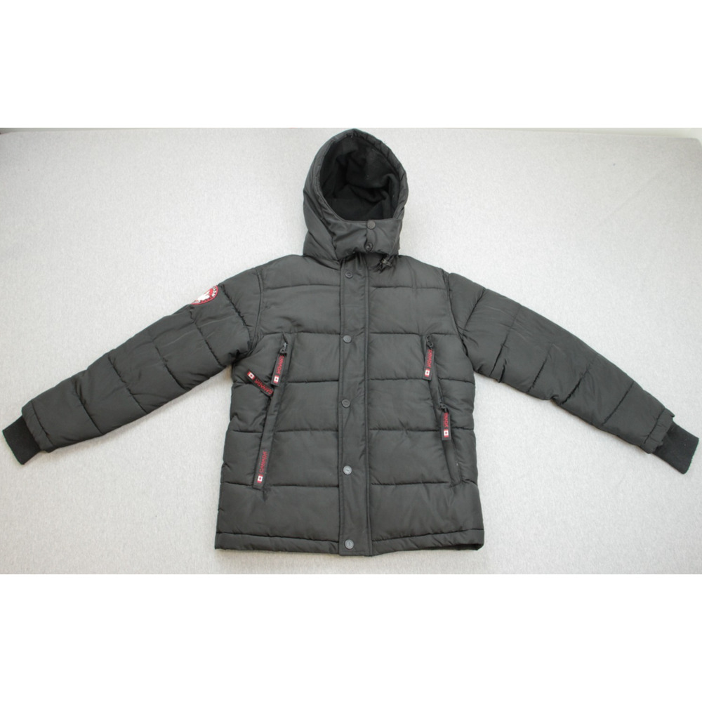 Canada Weathergear Jacket Boys L (14/16) Black‎ Quilted Hooded Insulated